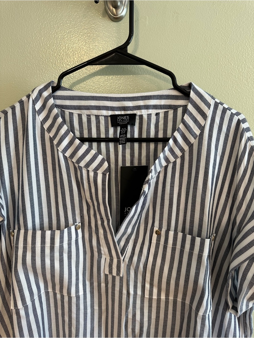 Jones New York Signature Striped Woven Top | 1X | NWT - Picture 2 of 7